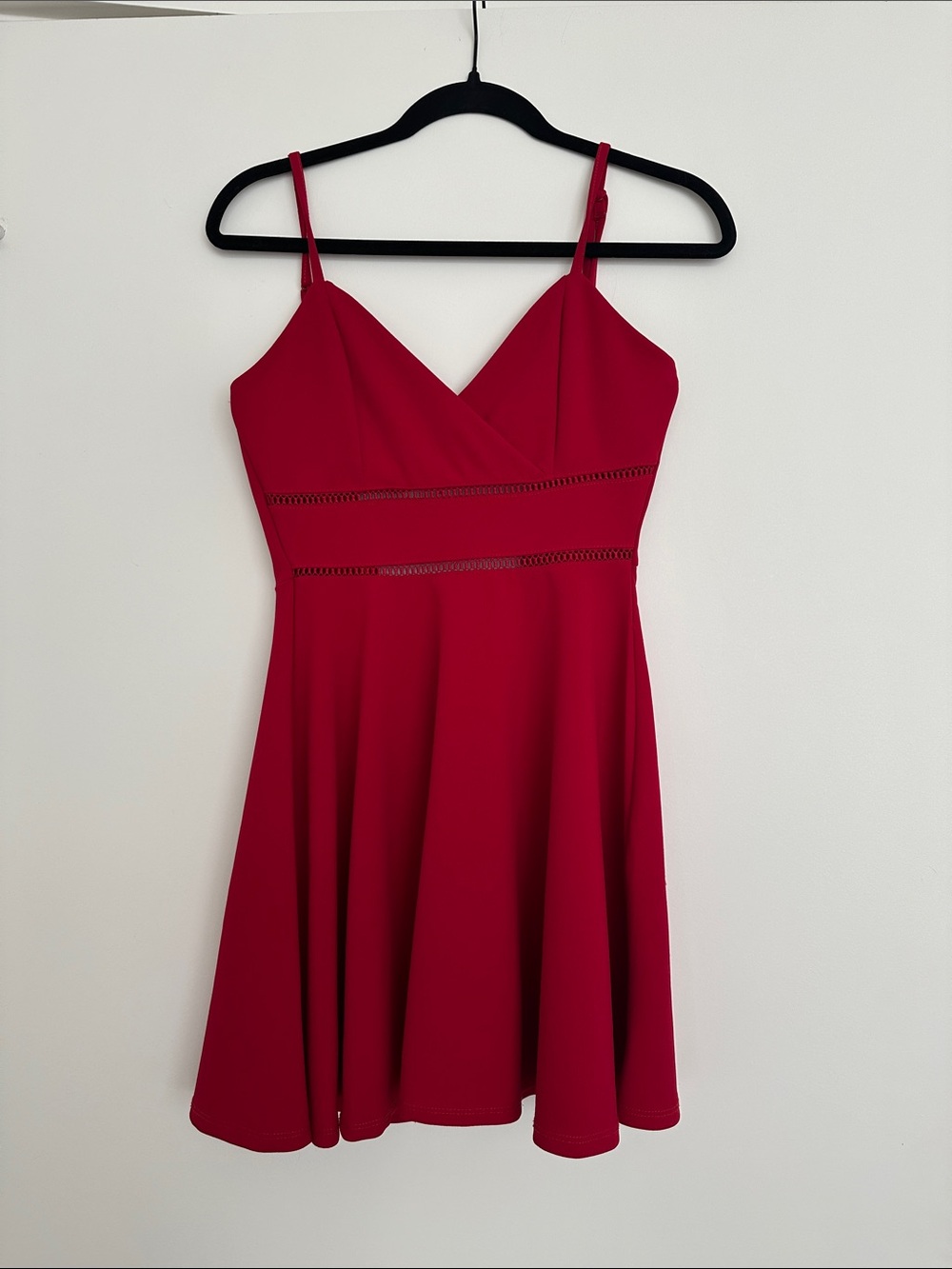 Red Spaghetti-Strap A-Line Mini Dress
